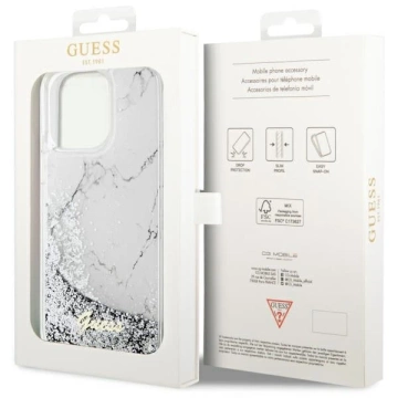 Etui Guess GUHCP14XLCSGSGH pro iPhone 14 Pro Max 6,7" pevné pouzdro Liquid Glitter Marble