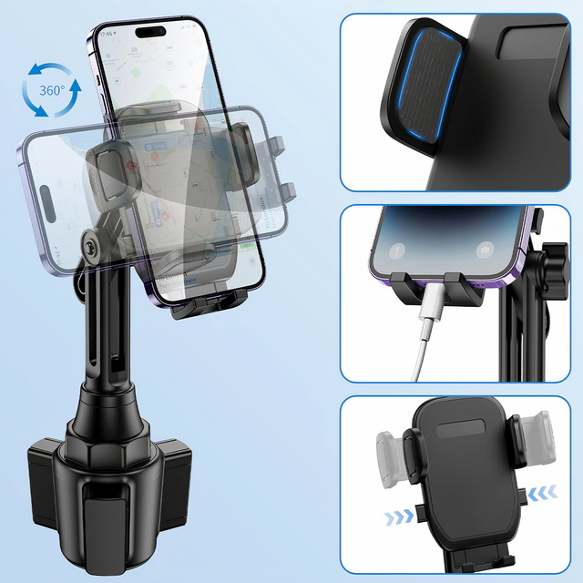 Car holder Cup Holder for the car universal for the phone in place of the cup Black