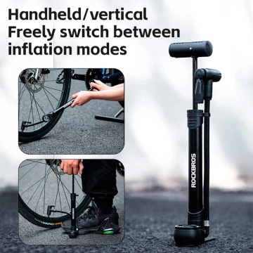 Насос велосипедний Rockbros 42310006001 з манометром - чорний