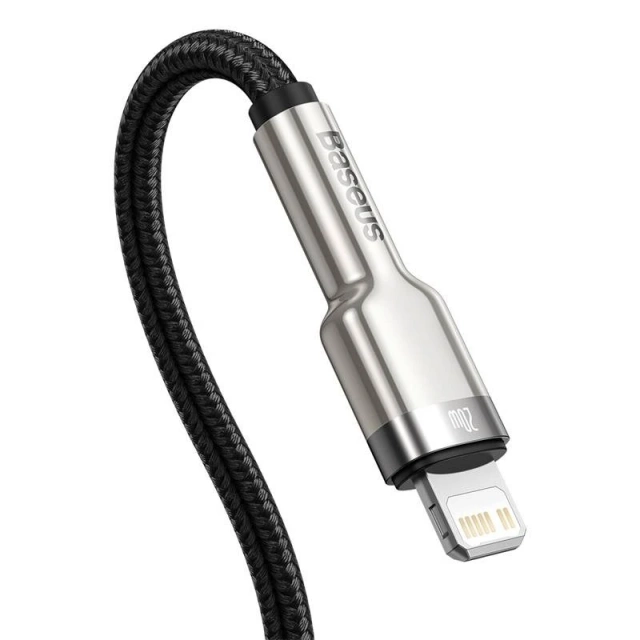 Kábel USB-C do Lightning Baseus Cafule, PD, 20W, 0,25m (černý)