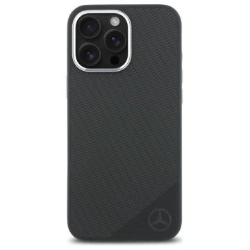 Mercedes do iPhone 16 Pro Max 6,9" pevné puzdro silikónové tónované logo drevený vzor MagSafe Czarny