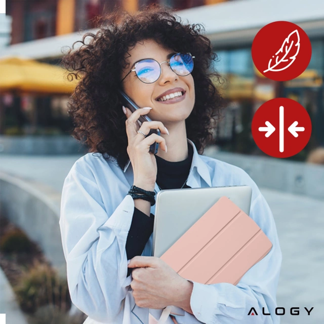 Puzdro na Apple iPad 10.2 9 Gen 8/7 2021/2020/2019 Smart Pencil Case Alogy TPU Kryt na tablet Ružové sklo