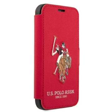 Puzdro na knižkový telefón US Polo Embroidery Collection iPhone 12 mini 5,4" red/ed