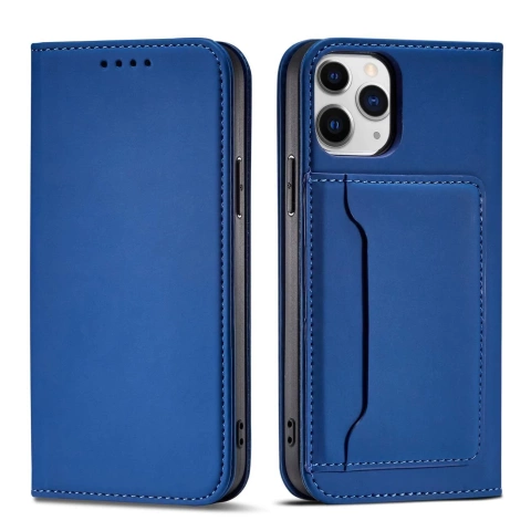Magnet Card Case case for iPhone 12 Pro cover card wallet stand blue