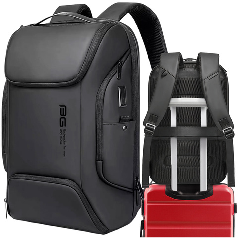 Водонепроникний рюкзак Bange сумка для ноутбука 15.6" city traveller 47x30x15 см для роботи шкільний літак чоловічий жіночий з портом USB Чорний