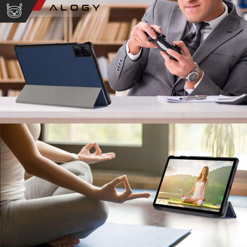 Pouzdro pro Xiaomi Redmi Pad SE 2023 11" Smart Case Cover with Flip Housing Case Cover Alogy Navy Blue Glass