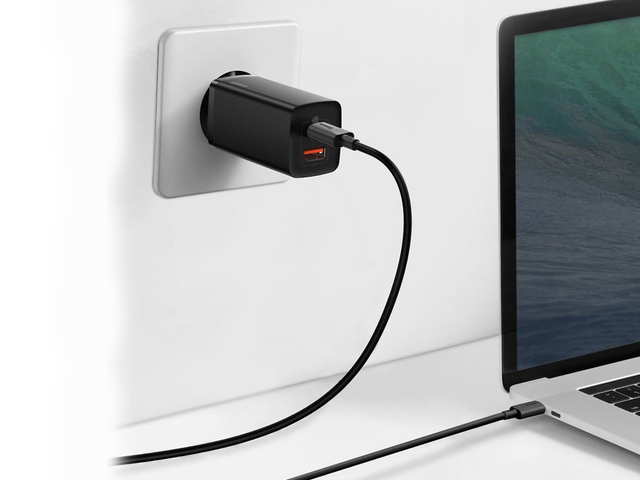 Швидкий зарядний пристрій Baseus GaN2 Lite USB USB-C 65W EU Black