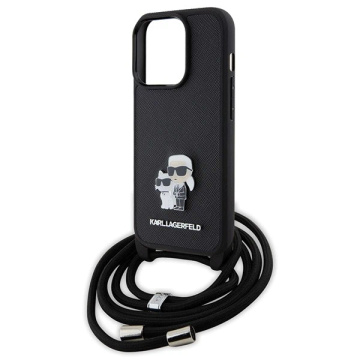 Etui Karl Lagerfeld KLHCP15LSAKCPSK do iPhone 15 Pro 6.1" hardcase czarny/black Crossbody Saffiano Metal Pin Karl
