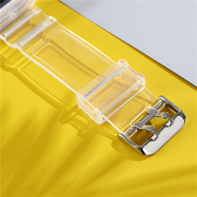 Sportarmband Silikonarmband mit Uhrengehäuse für Apple Watch 1 2 3 38mm Transparent