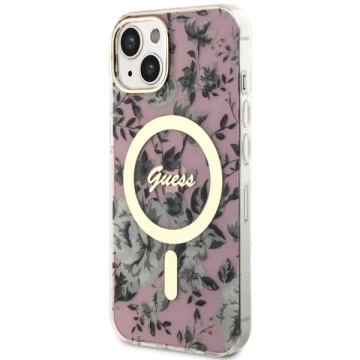 Etui Guess GUHMP14SHCFWSP pro iPhone 14 6,1" pevný obal Flower MagSafe