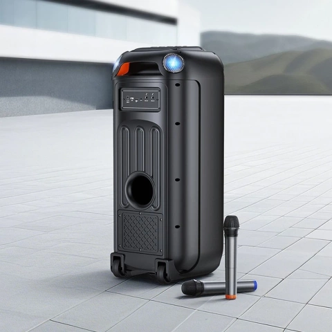 Karaoke sada HOCO HA13 Max 60W, RGB LED, 2× bezdrôtové TWS mikrofóny