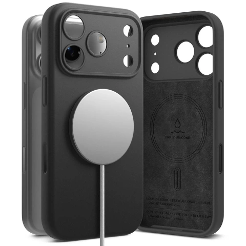 Etui do iPhone 17 Pro Max Ringke Silicone Magnetic MagSafe Czarne
