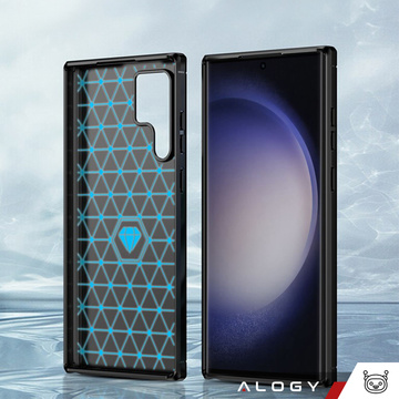 Puzdro pre Samsung Galaxy S24 Ultra obrnený zadný kryt telefónu Alogy Carbon Silicone black