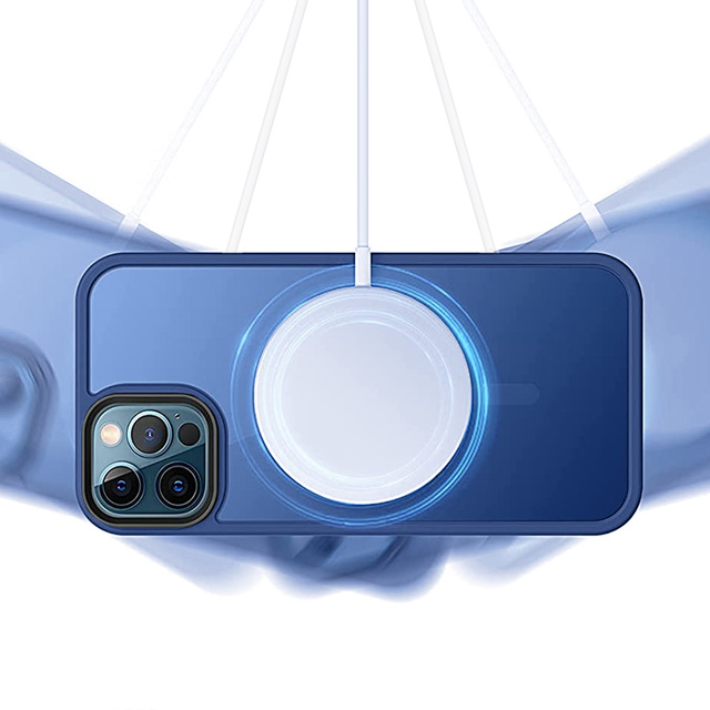 Ochranné puzdro na telefón MagMat Case for MagSafe pre Apple iPhone 12 / 12 Pro Matte Navy Glass