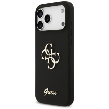Etui Guess do iPhone 17 Pro Max Silicone Big 4G Script Black