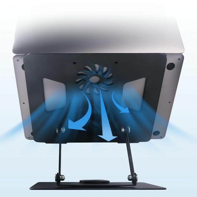 Laptop Table Stand 17.3" Adjustable 360 Cooling Foldable Aluminum 25x21.7cm Alogy Graphite