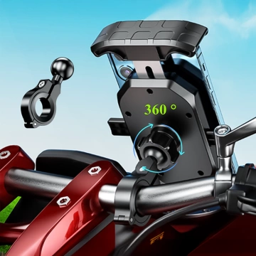 KEWIG M11B držiak na motorku pre telefón s QC 3.0 15W Qi nabíjačkou čierny