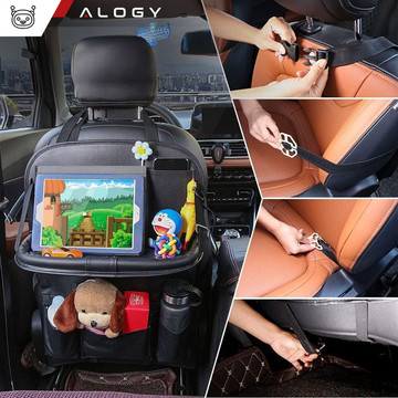 Organizer 2 Holders for car car travel table car seat protector backrest seat Alogy Black