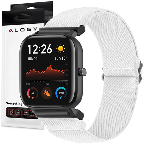 Гнучкий ремінець, універсальний нейлоновий ремінець Alogy Nylon Smartwatch 22 мм, білий