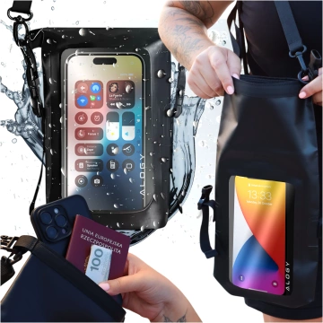 Beutel Wasserdichte Handyhülle Große Tasche Hülle Wasserdicht Alogy Wasserdicht Schwarz