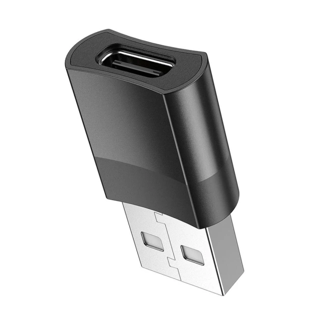 Adaptér HOCO OTG USB A (samec) na Type-C (samica) UA17 čierny
