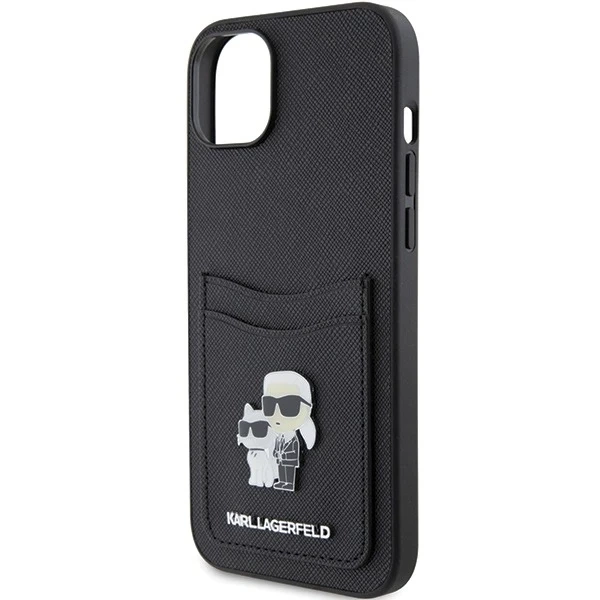 Etui Karl Lagerfeld KLHCP15SSAPKCNPK для iPhone 15 6.1" czarny/black hardcase Saffiano Cardslot Karl