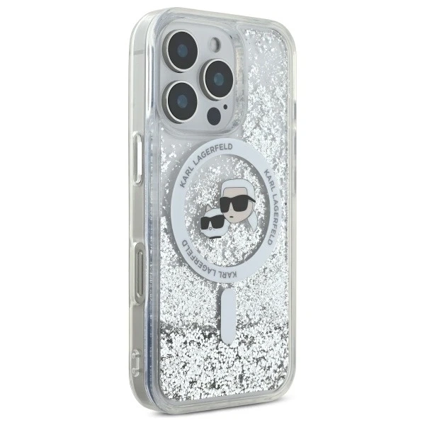 Чохол Etui Karl Lagerfeld для iPhone 16 Pro Max 6.9" Magsafe Hardcase Transparent Liquid Glitter Karl