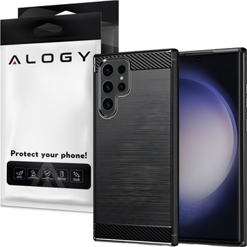 Pouzdro pro Samsung Galaxy S24 Ultra obrněný zadní kryt telefonu pouzdro Alogy Carbon Silicone černé