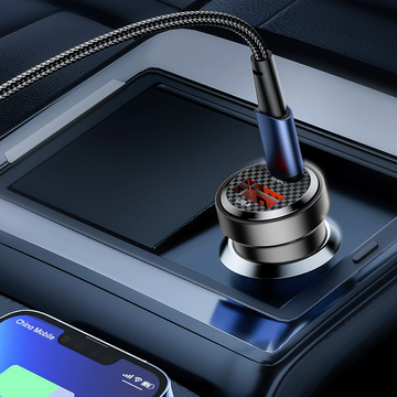 CC45W USB Autoladegerät USB-C Typ C 2-Port Autoladegerät PowerDelivery PD 45W QuickCharge QC 3.0 Schwarz