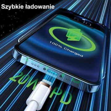 USAMS Kábel U63 USB-C na Lightning 1,2m 20W PD Fast Charge čierny
