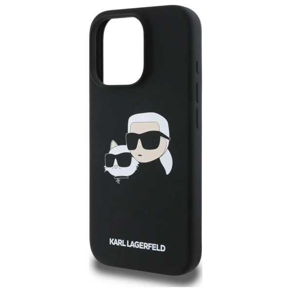 Etui Karl Lagerfeld Silicone Double Heads Print MagSafe do iPhone 16 Pro Max Black