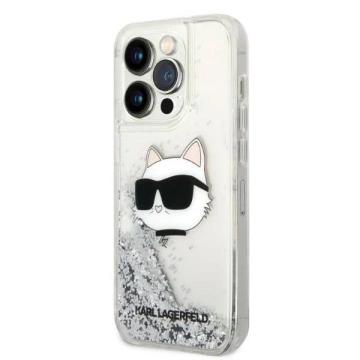 Etui Karl Lagerfeld KLHCP14LLNCHCS pro iPhone 14 Pro 6,1" pevné pouzdro Glitter Choupette Head