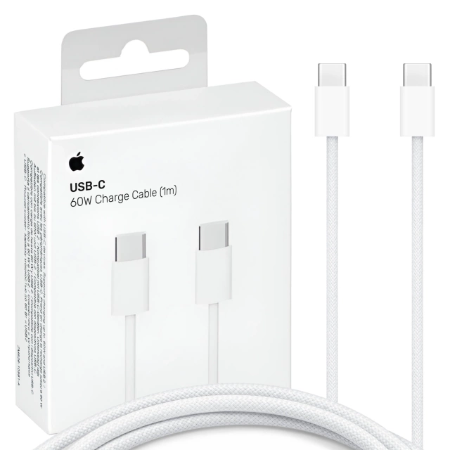 Apple USB-C auf USB-C Kabel 1m, 60W, Weiß, Langlebig, Original