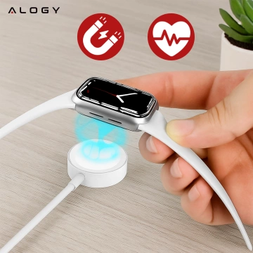 Alogy magnetisches QI induktives Ladekabel für Apple Watch USB-C Typ C 100cm 1M Weiß