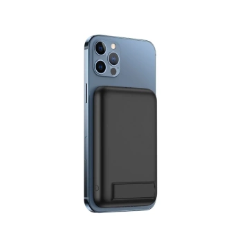 Externí baterie (POWER BANK) VEGER MagOn Kick s indukčním nabíjením podporuje nabíjení s MagSafe 15W - 5 000mAh PD 20W černá (V0553P / W0553P)