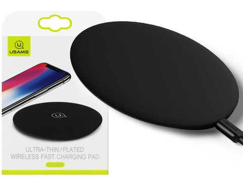 USAMS 10W US-CD24 iPhone 8 X MFI Induktionsladegerät schwarz