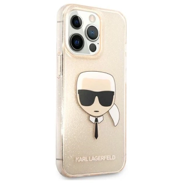 Etui Karl Lagerfeld KLHCP13XKHTUGLGO pro iPhone 13 Pro Max 6,7" pevné pouzdro Glitter Karl`s Head