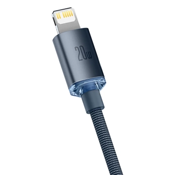 Kábel Baseus Crystal Shine Series USB kábel pre rýchle nabíjanie a prenos dát USB typu C - Lightning 20W 2m čierny (CAJY000301)