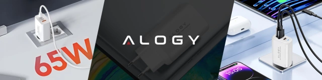 Alogy GaNCarge Kompaktní nástěnná nabíječka 3v1 rychlé nabíjení GaN3 65W USB-A 30W 2x USB-C 65W bílá