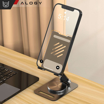 Тримач Stand Tablet Stand Phone 12.9 Desktop Swivel Adjustable 360 ​​​​Desktop Aluminium Alogy Black