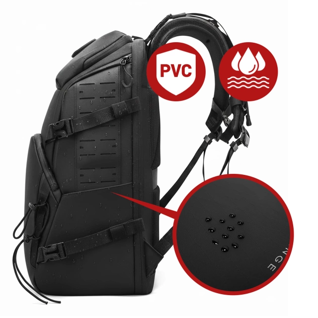Bange Waterproof Backpack for Laptop 15.6" City Travel 45x30x16 cm for Work Airplane Men's Women's with USB Port Black