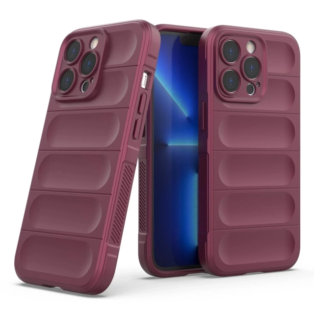 Elastické pancéřové pouzdro Magic Shield Case pro iPhone 13 Pro Max ve vínové barvě