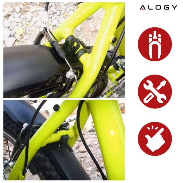 Błotniki rowerowe zestaw przód i tył komplet Alogy BikeShield Set wachlarze uniwersalne Błotnik rowerowy Czarne