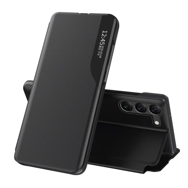 Etui Eco Leather View Case do Samsung Galaxy S23 z klapką podstawka czarne
