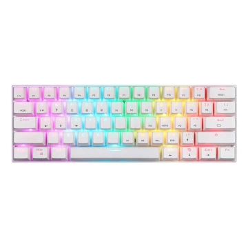 Motospeed SK62 kabellose mechanische Tastatur weiß (blaue Schalter)