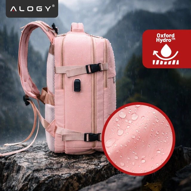Women's Laptop Backpack Travel Suitcase Luggage for Plane Work School 45x30x20cm Alogy Pink