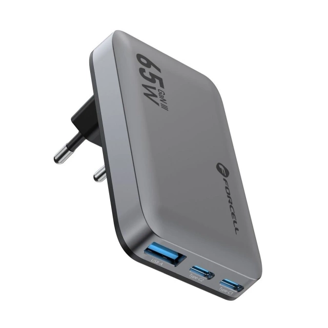Forcell GaN III 65W 2xUSB-C USB-A PD QC SFC Wandladegerät