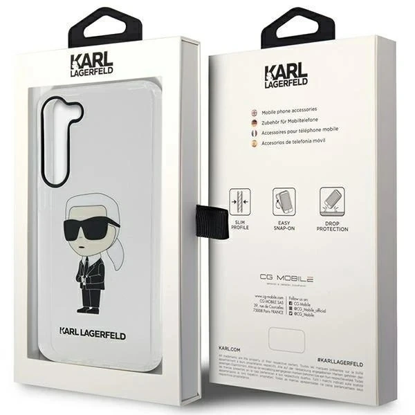 Захисний чохол для телефону Karl Lagerfeld KLHCS23SHNIKTCT для Samsung Galaxy S23 S911 прозорий hardcase Ikonik Karl Lagerfeld