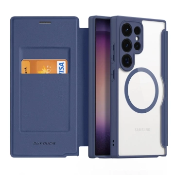 Dux Ducis Skin X Pro case for Samsung S24 Ultra with magnetic ring and flap - blue