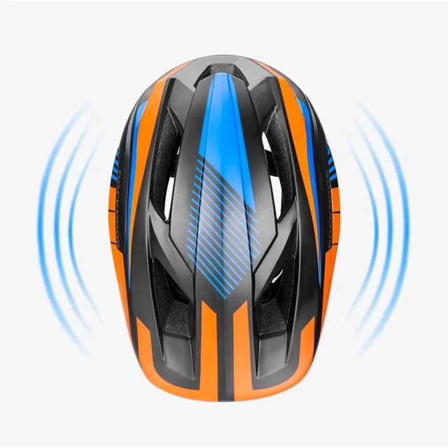 Kask rowerowy dziecięcy z odpinaną szczęką Rockbros TT-32SOBL-M rozmiar M - czarno-pomarańczowy